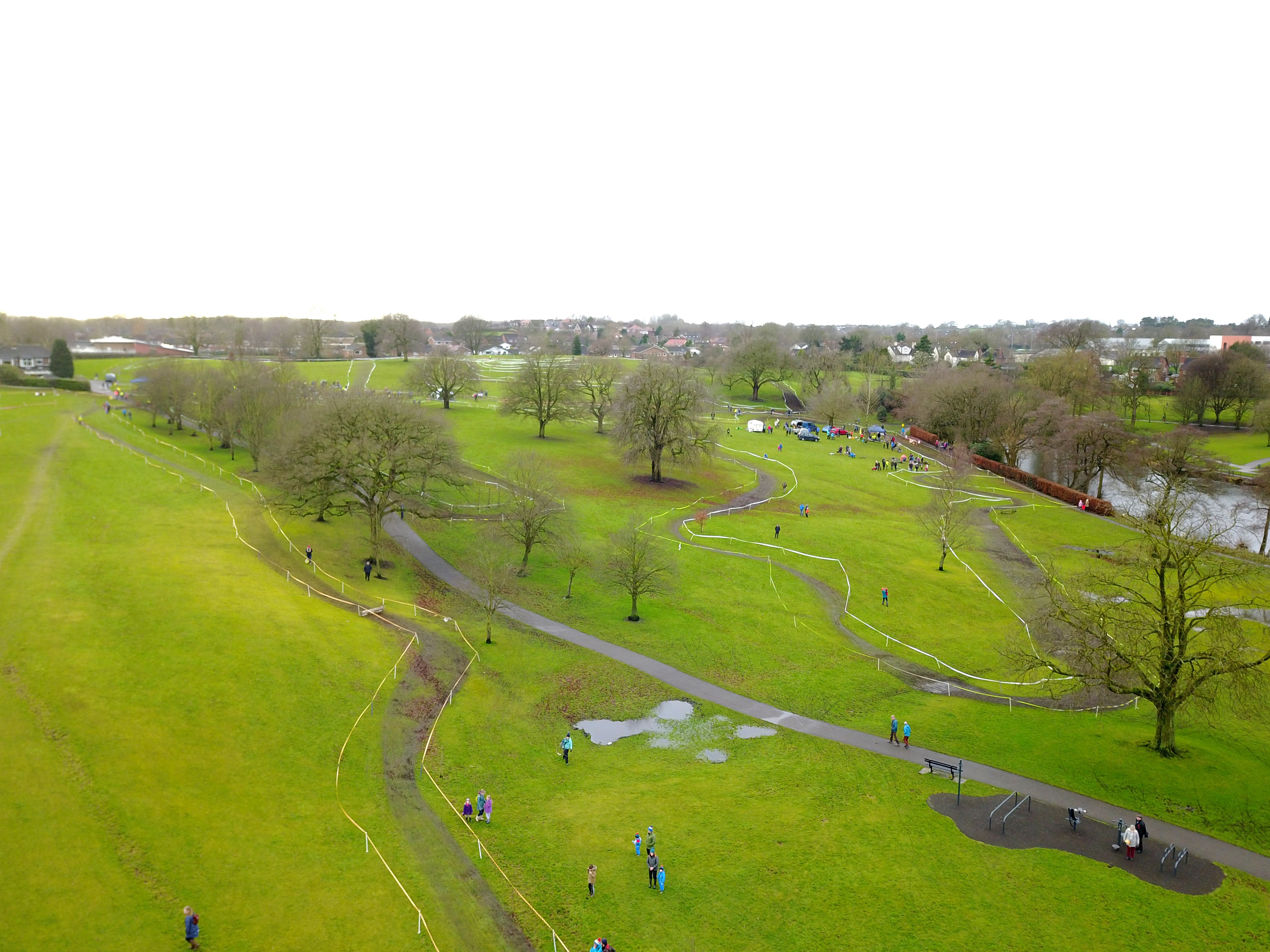 An arial view of park of the days course.